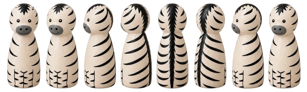 Zebra, van alle kanten gefotografeerd